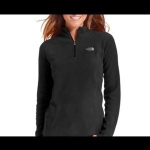 The North Face Women Quarter Zip Black Fleece Medium